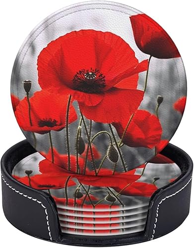 Miniatura 11 de 6 posavasos redondos de cuero con soporte retro para cámara, para bebidas, taza de café, resistente al calor, para protección de mesa, accesorios de