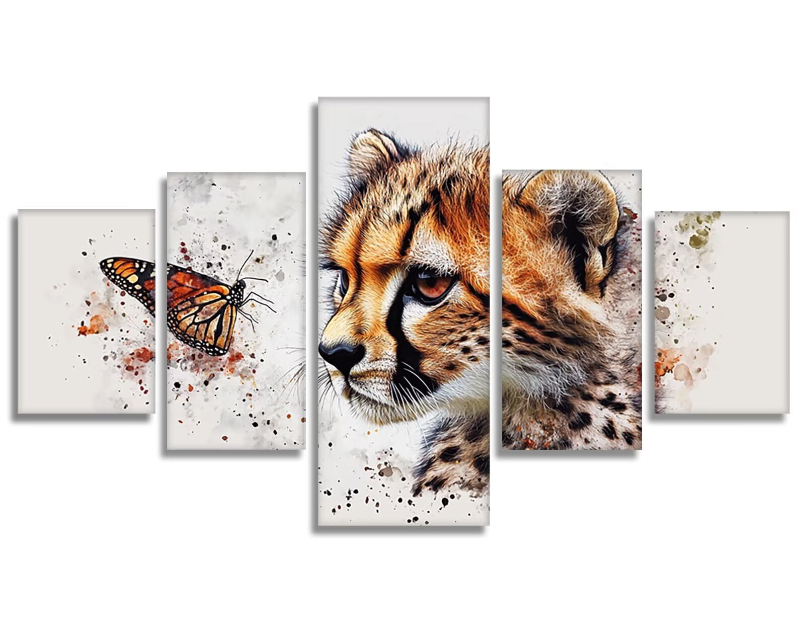 5 sztuk Diament Motyl Malarstwo Leopard Diament Malarstwo Dorośli DIY Zestaw do malowania diamentowego dla dorosłych Zestaw do haftu krzyżykowego Diamentowe malowanie do dekoracji ścian domu 175x90cm