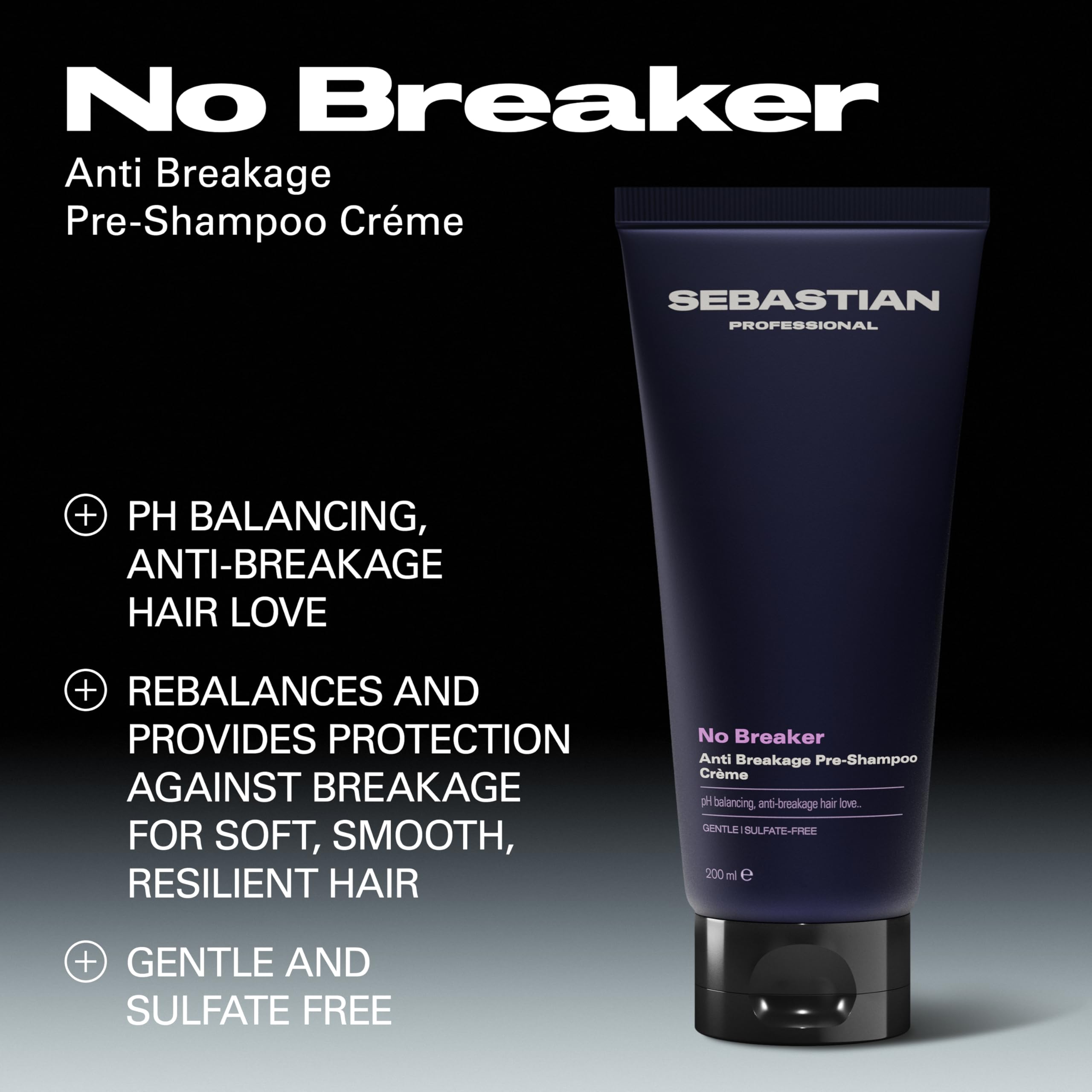 Sebastian Professional NO.BREAKER Anti Breakage Pre-shampoo Crme - Pre-Wash Hair Treatment for Damaged Hair (200ml) - Image 2