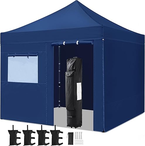 Yaheetech Tienda de campaña comercial desplegable de 10 x 10 pies con 4 paredes laterales extraíbles, bolsas de arena, estacas y cuerdas, toldos