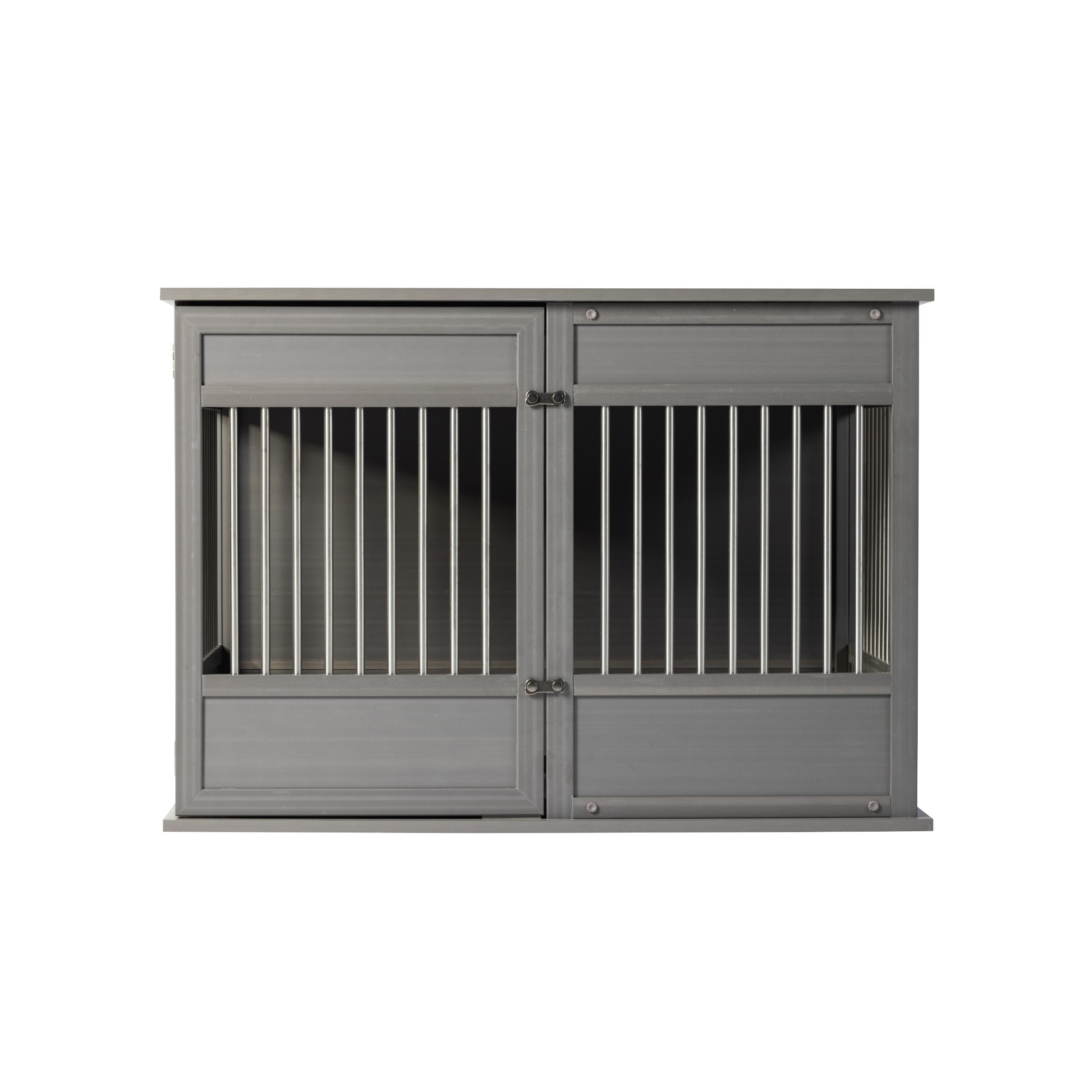 New Age Pet® Horizon Pet Crate - Durable ECOFLEX® with Stainless Steel Spindles, Bone-Shaped Latches, Easy Access Door, Stylish Design, 10-Year Warranty, Available in 3 Sizes & 2 Colors