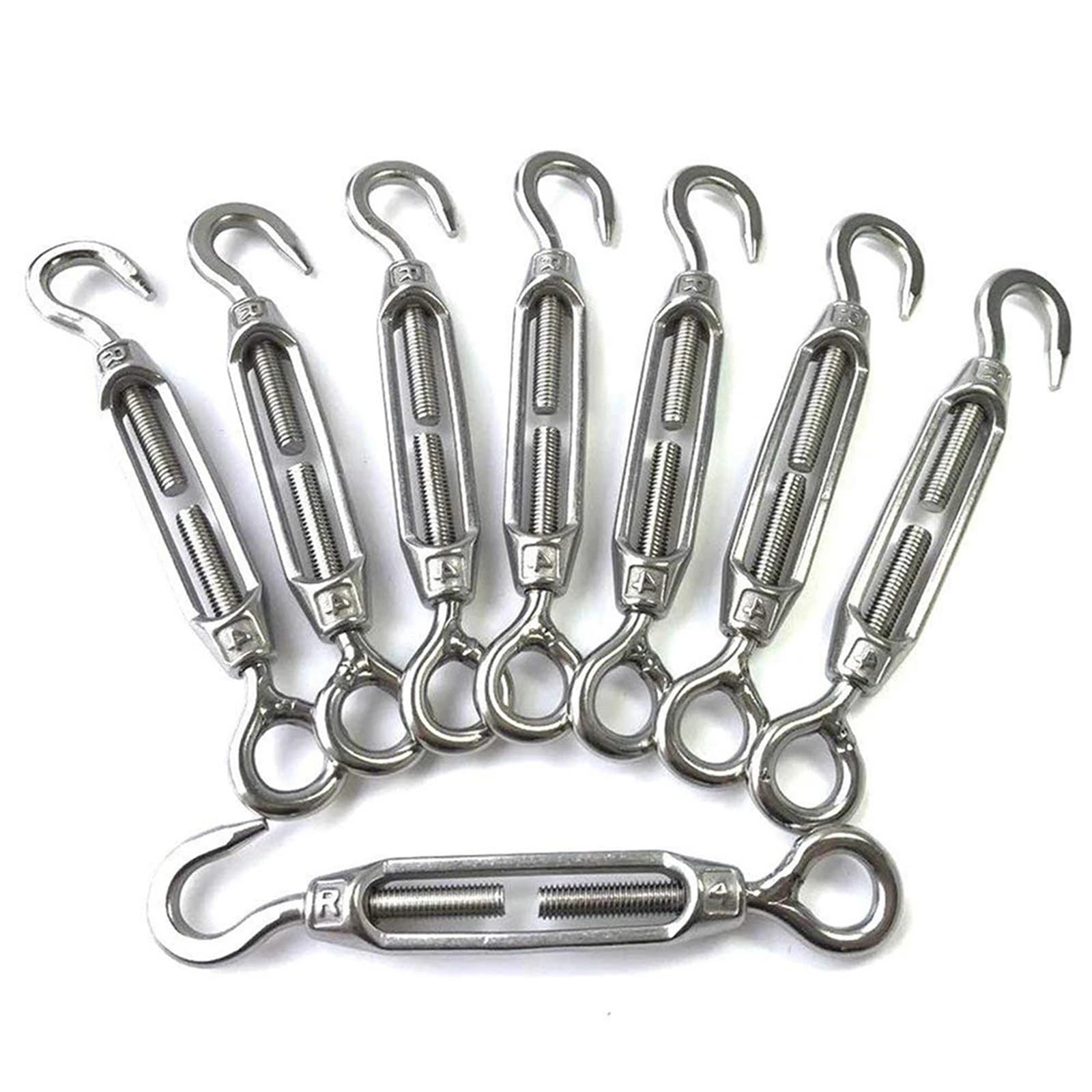 Tensor de alambre de acero inoxidable M4, 3 piezas, gancho y ojo(8pcs M4 0j)
