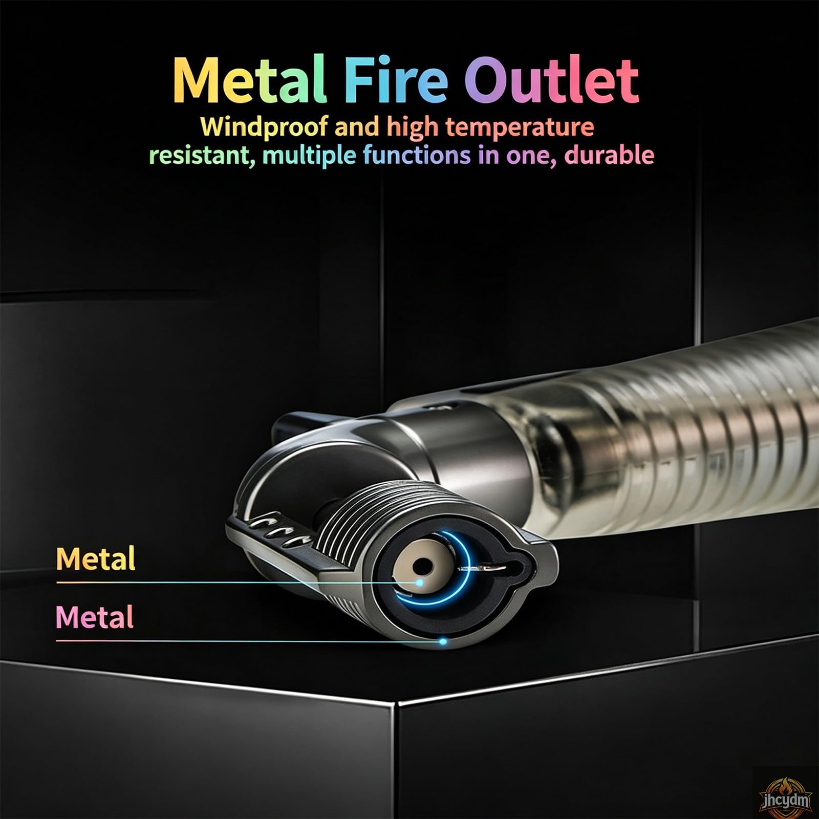 Briquet Torche Flamme réglable, réservoir de Carburant Transparent, Briquet Coupe-Vent Rechargeable au Butane, adapté aux Bougies, Feux de Camp, barbecues, poêles d'extérieur, etc.