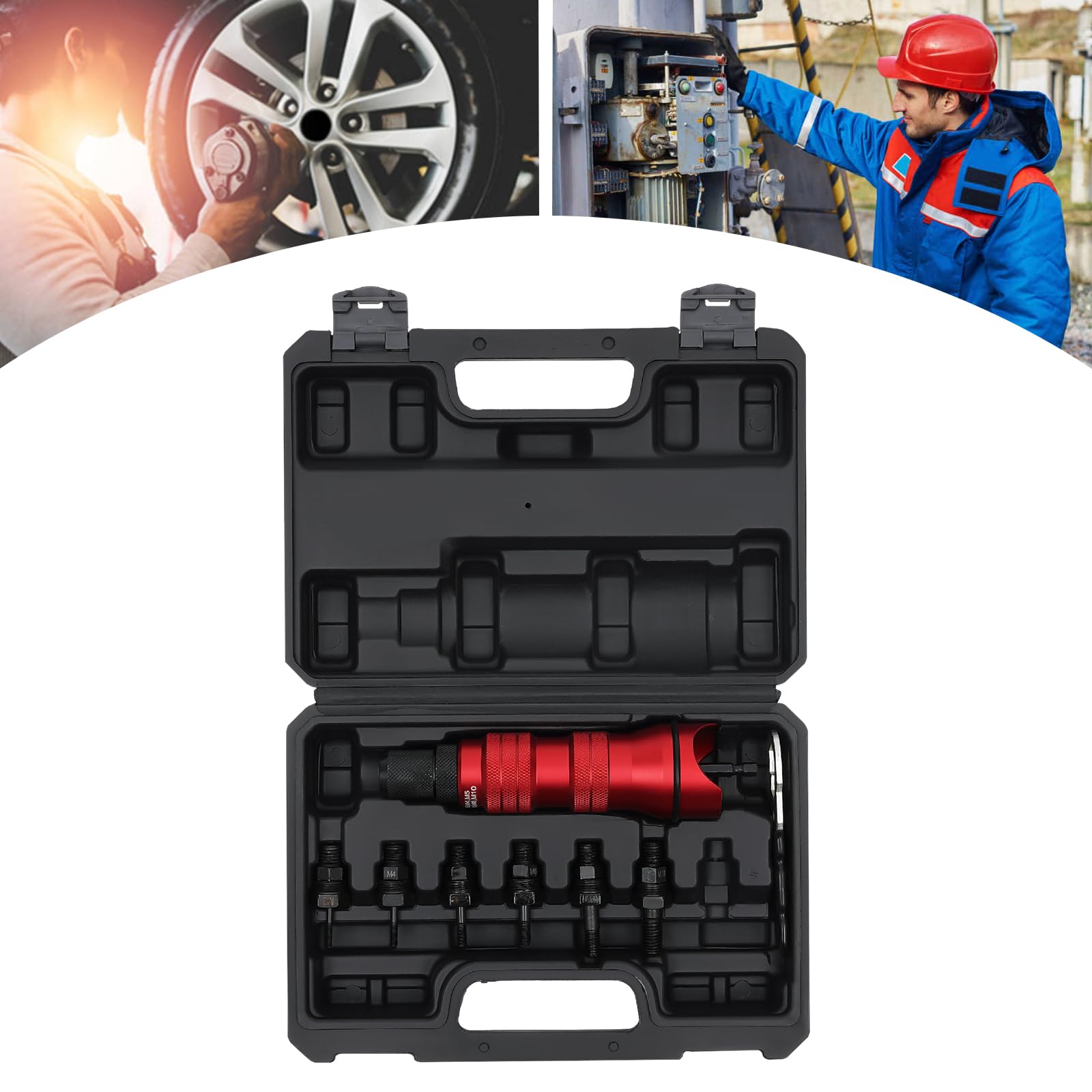 Rivetto professionale, rivettatore elettrico, rivetto per avvitatore a batteria o trapano, pinza per rivetti elettrici, adattatore/rivetto/rivetto/driver