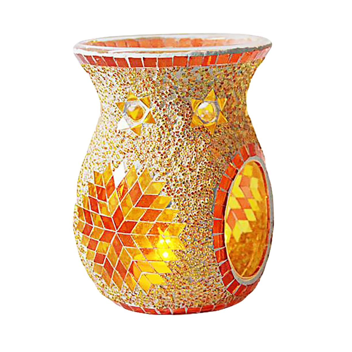 Cabilock Quemador Estilo Retro Elegante de Vidrio de Aceites Esenciales Naranja y Crear Ambiente Cálido y Romántico para Decoración de Mesa en Fiestas