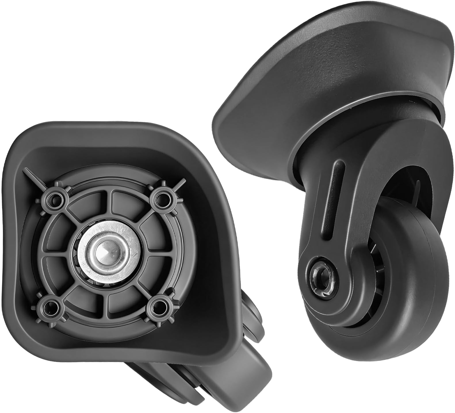 Tobeso-Nuoze Luggage Wheels Replacement Wheel for Luggage Suitcase Repair 360° Rotating Suitcase Replacement Wheels with 4 Mounting Holes