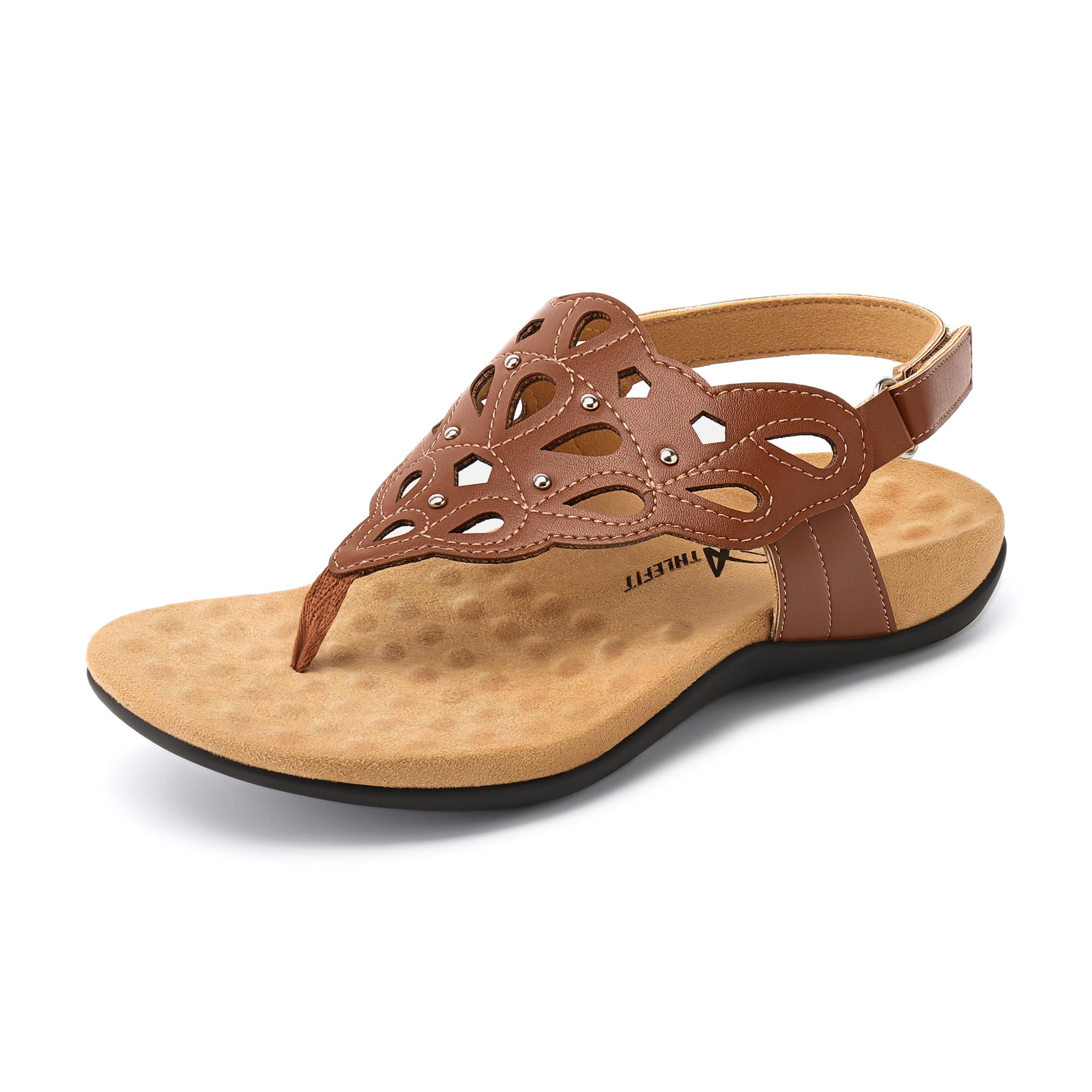 Athlefit Orthopedic Sandals for Women Summer Adjustable Orthotic Thong Sandals with Arch Support