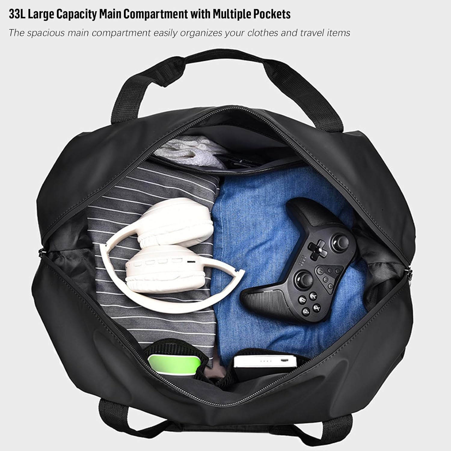 Travel Duffle Bag, for Spirit Airlines Personal Item Bag 18x14x8, PU Leather Carry on Tote Bag with Shoulder Strap, Weekender Bag for Men and Women - Image 6