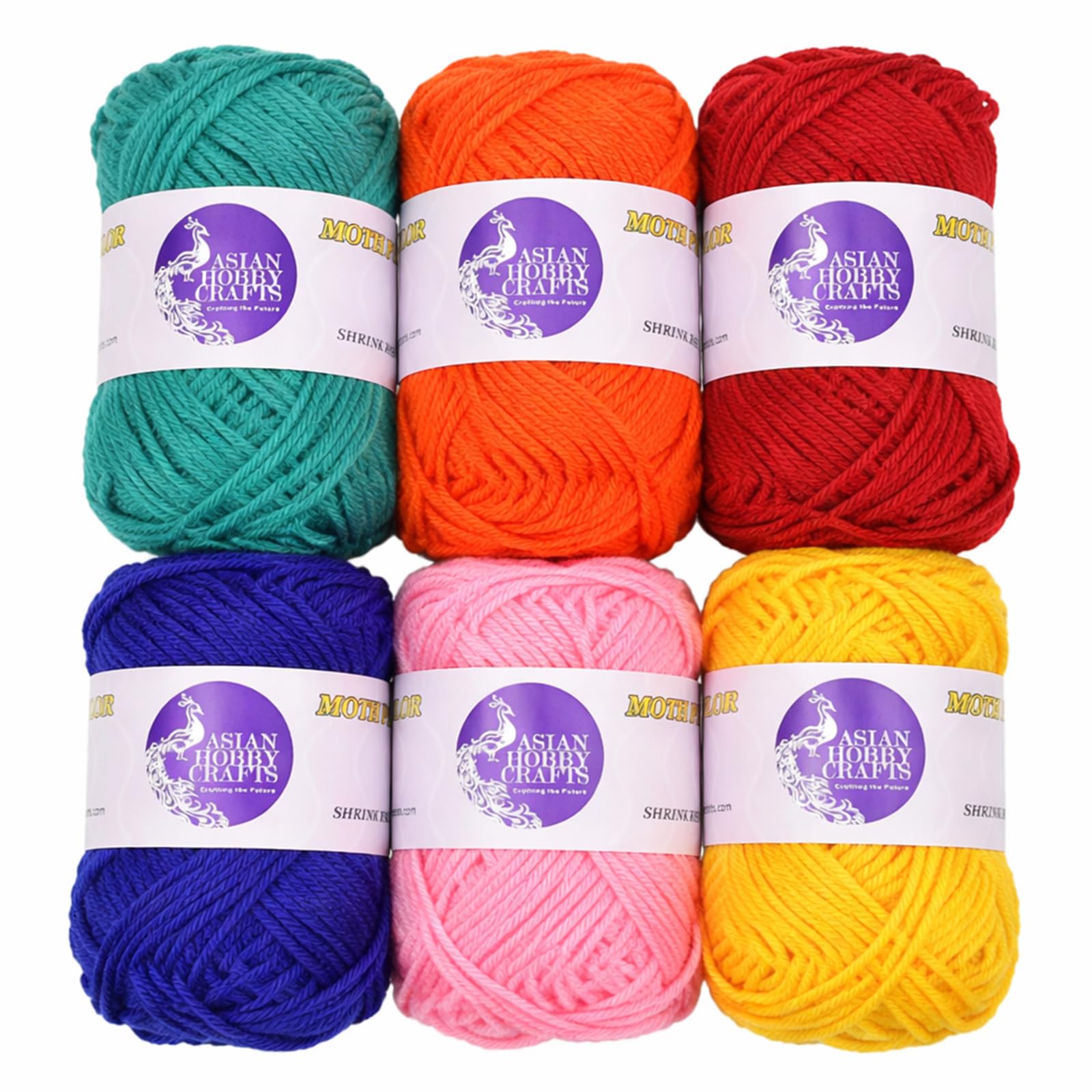 Asian Hobby Crafts 6 Pcs Multi Wool Yarn Set for Crocheting & Knitting