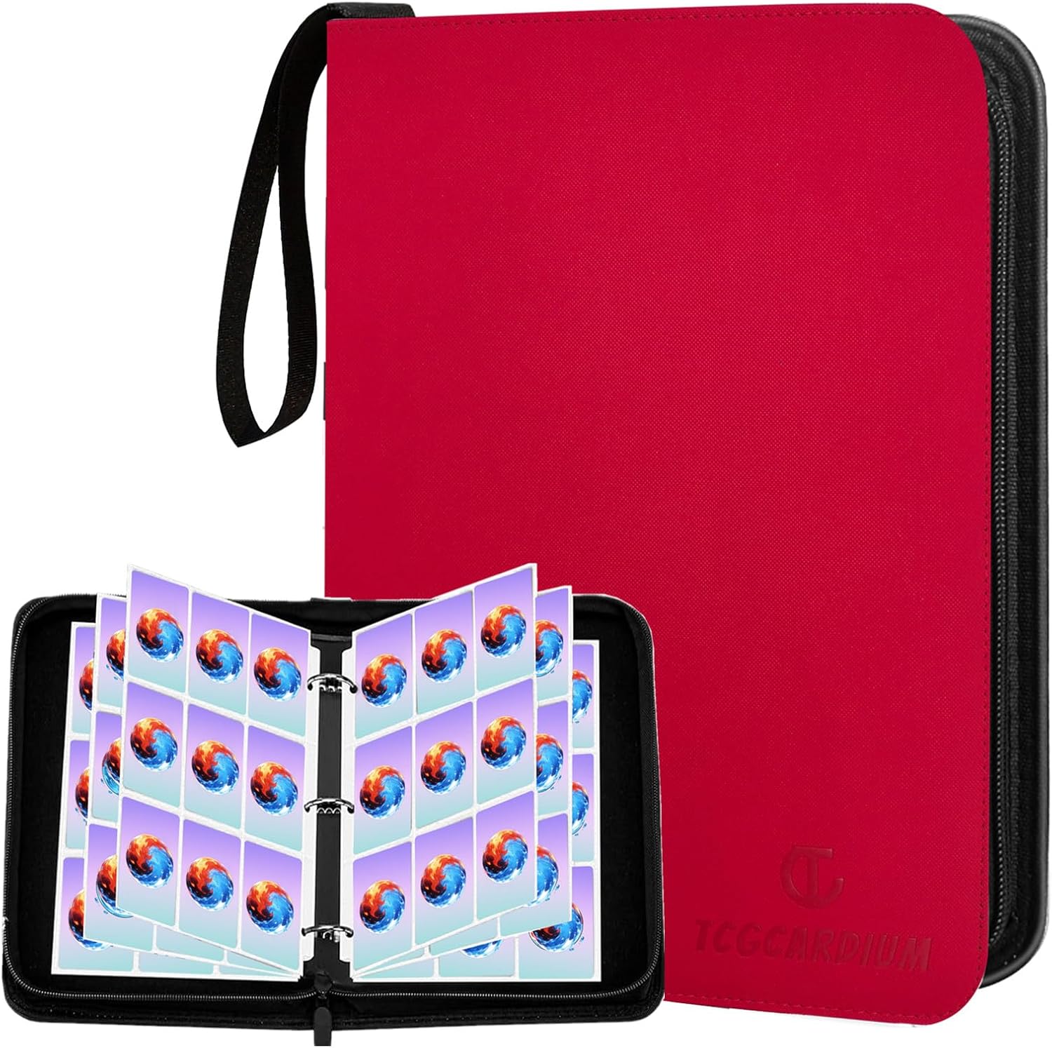 9-Pocket Trading Card Binder with 60 Removable Double-Sided Sleeves - Holds 1080 Cards, Premium Zippered Album for MTG, TCG, Sports Cards, Game Cards, Gifts for Boys and Girls (White)