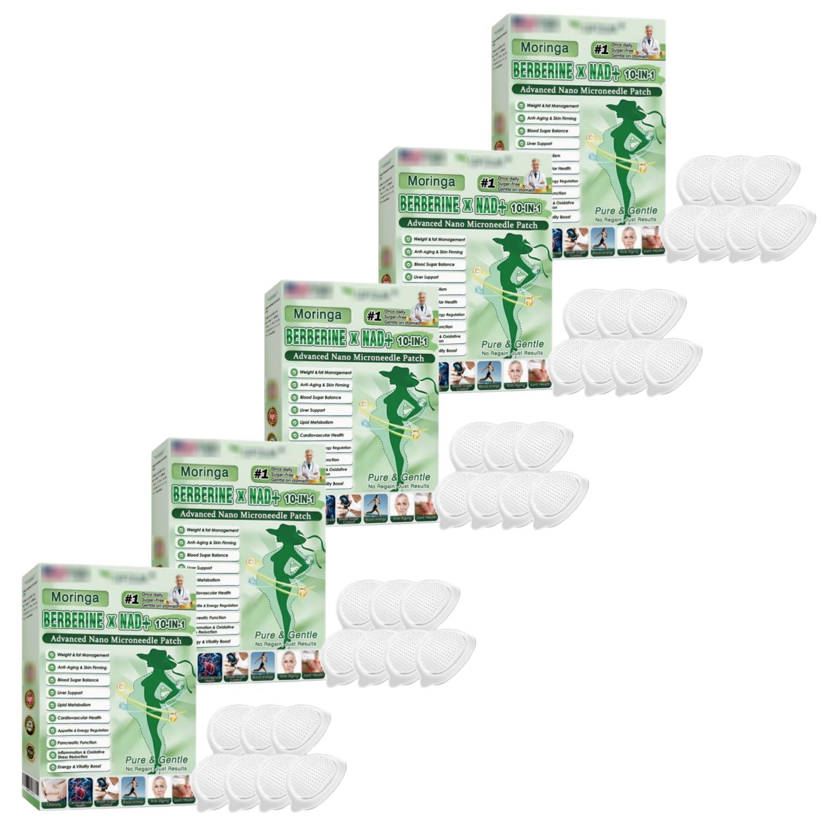 Plaster wyszczuplający 10 w 1 Moringa berberyna, naturalny nano plaster wyszczuplający sylwetkę i płaski brzuch. Łatwa do nałożenia, niewidoczna bielizna, idealna dla mężczyzn i kobiet na co dzień.