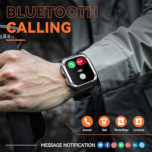 Miniatura 2 de Military Smart Watches for Men (Call ReceiveDial) 1.95" HD Large Screen, Outdoor Tactical Rugged Smart Watch, Sport Fitness Tracker Watch with