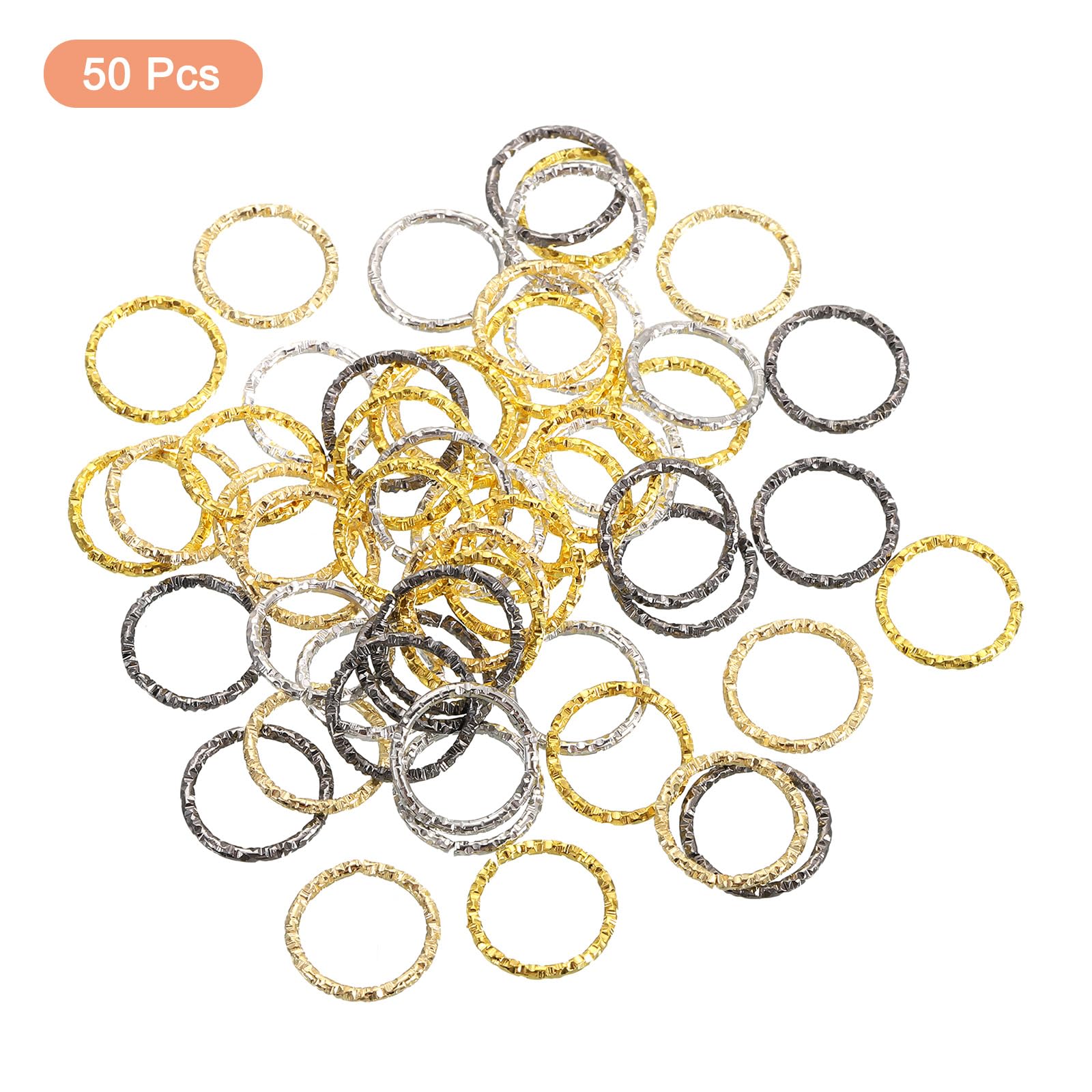 QUARKZMAN 25 Stück Sprungringe Gold - 15mm Außendurchmesser 1mm Dicke - Messing Für Schmuckherstellung