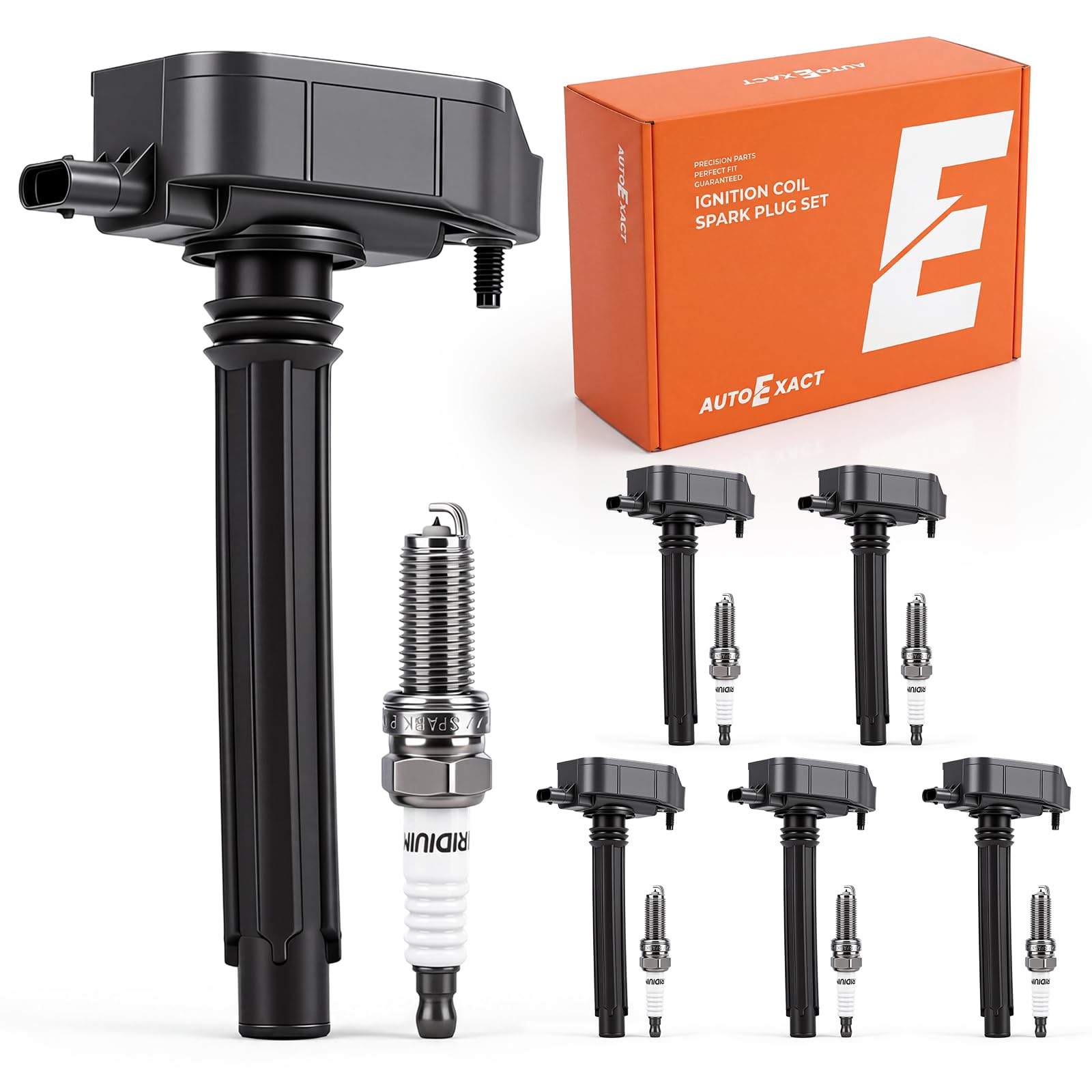 Autoexact Ignition Coil Pack and Iridium Spark Plugs Kit Fit for Jeep 2016-2022 Grand Cherokee Wrangler Gladiator Chrysler Pacifica Dodge Durango Ram 1500 3.6L V6, Replacement for UF807 97390 6 Sets