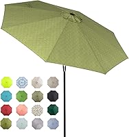 Vista 22 de Tempera 9 FT Patio Market Outdoor Table Umbrella with Auto Tilt and Crank, Large Sun Umbrella with Sturdy Pole & Fade Resistant Canopy, Easy to Set