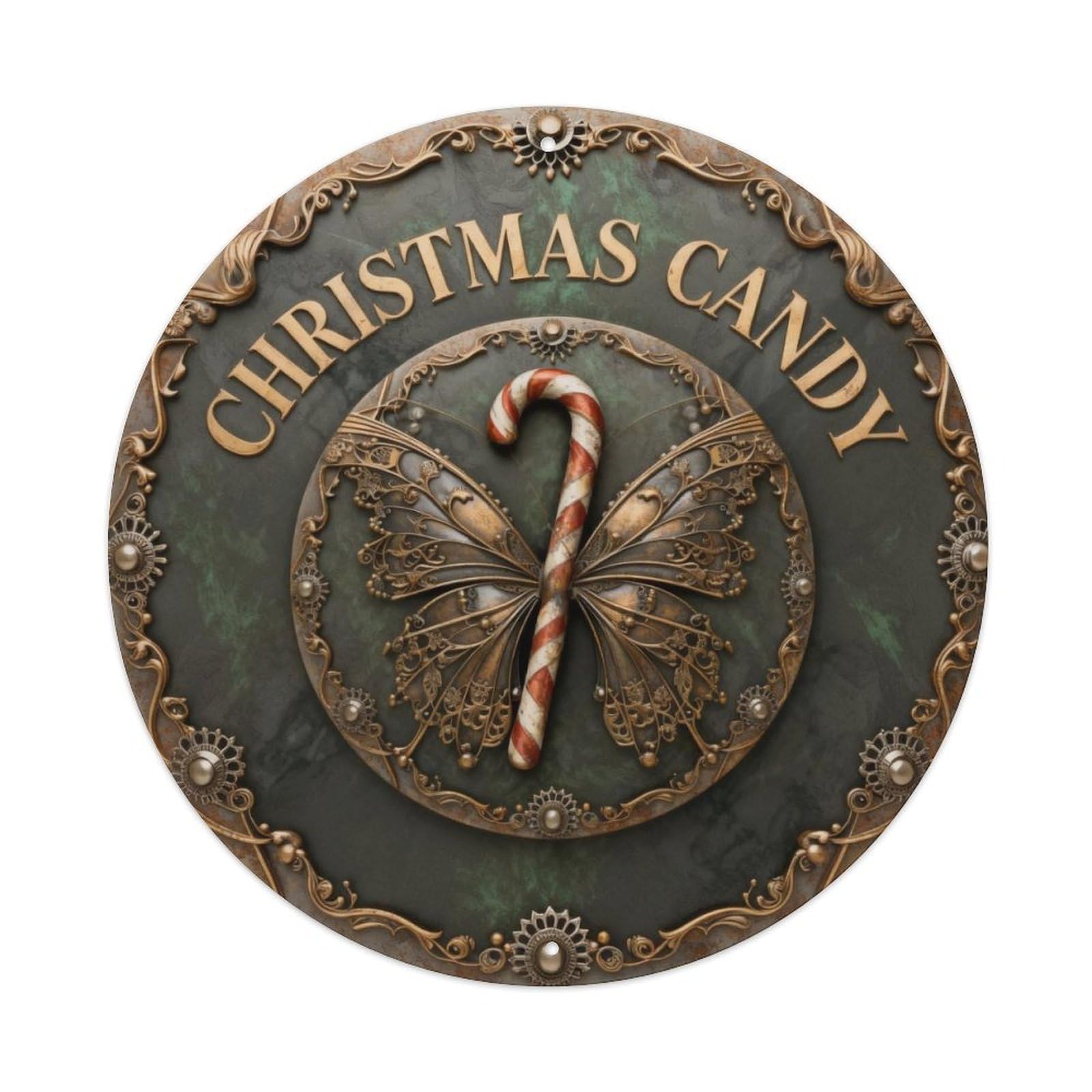 Christmas Candy Holiday Plaque Metal Tin Sign Plaque
