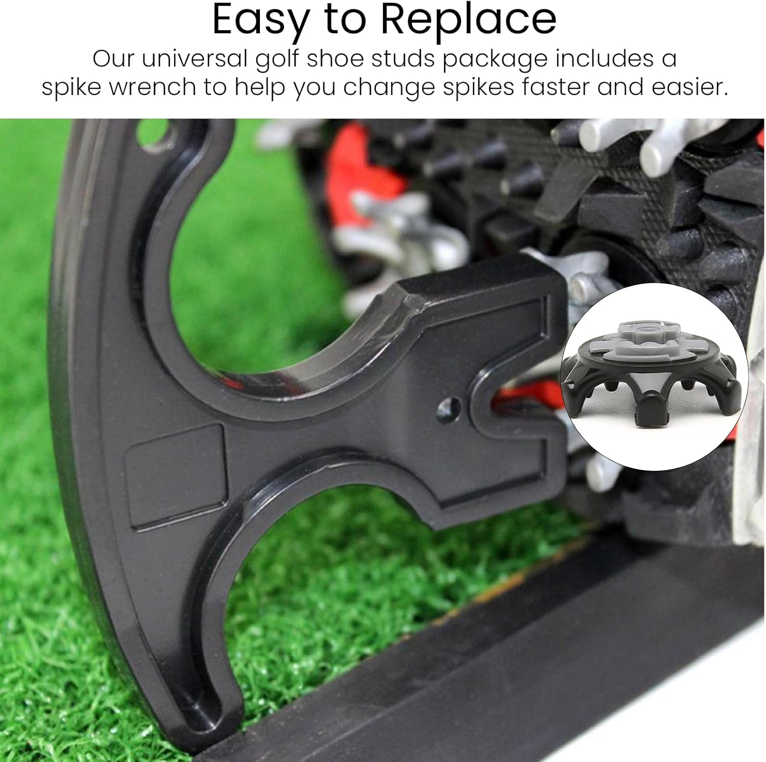 MYHOGOOD 12Pcs Golf Shoe Spikes, Outdoor Soft Rubber Studs Replacement Cleats Spikes Pins, Anti-slip Golf Shoe Studs, Easy Install 5 71rzFKUGpML. AC SL1500