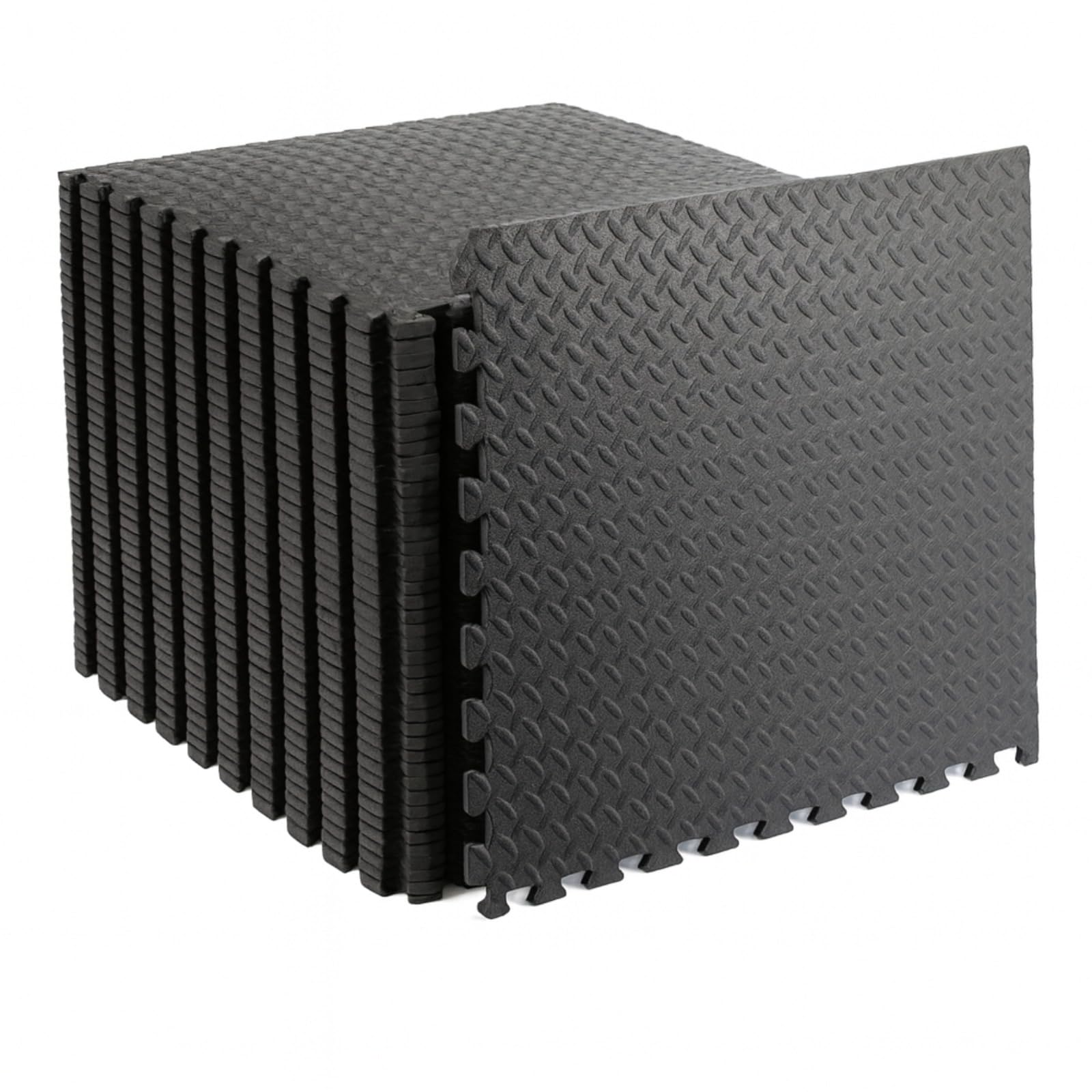 Mat Gym Flooring Mat, Foam Exercise Mats, Interlocking Puzzle EVA Floor Tiles, Non slip Rubber Cushion For Home Workout, Size 60x60cm (4 Pieces (16 Sq.ft))