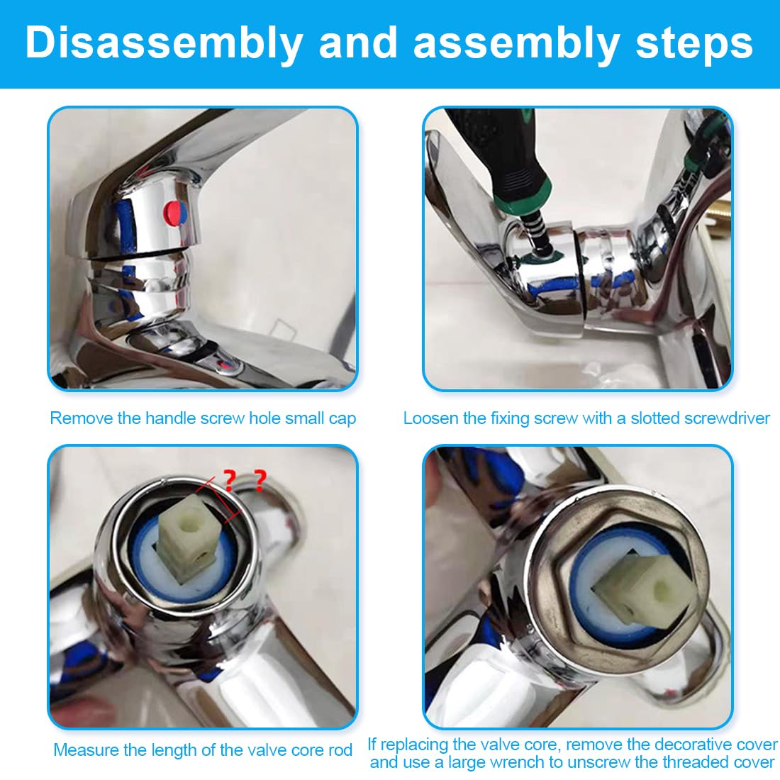 1 Pezzi Maniglia Miscelatore Doccia, Maniglia A Leva Per Rubinetto Per Rubinetto A Maniglia Singola Con Cartuccia Da 50Mm Di Diametro Rubinetto Dell'Acqua Hd(10X11Mm)