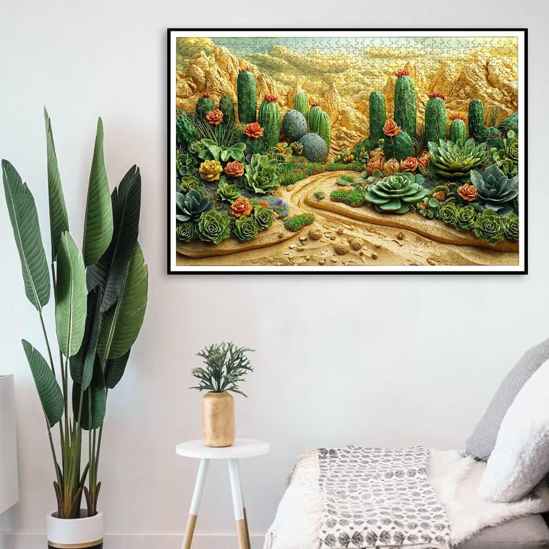 Puzzle Cactus, Puzzle 1000 Piezas, Rompecabezas, Regalo Mujer, Decor -8122