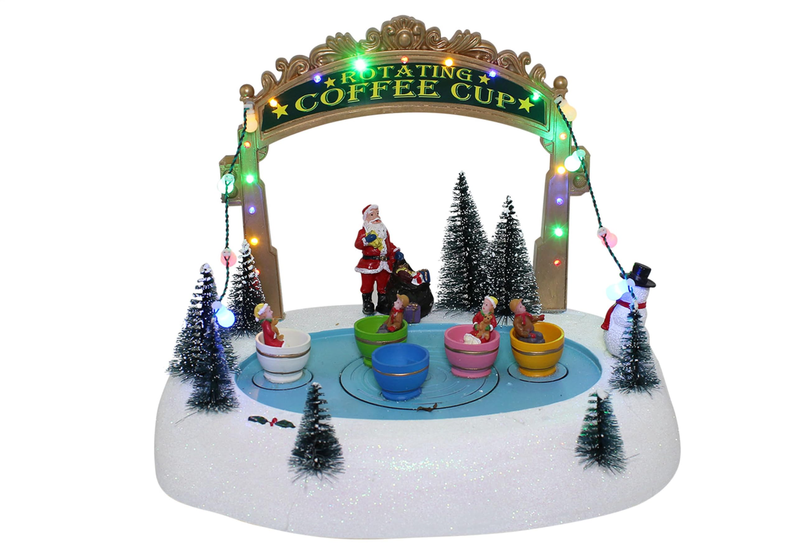 FGF IMPORT EXPORT Village C/MOVIM+Lights+Music 27x20x20, As Shown in The Picture,