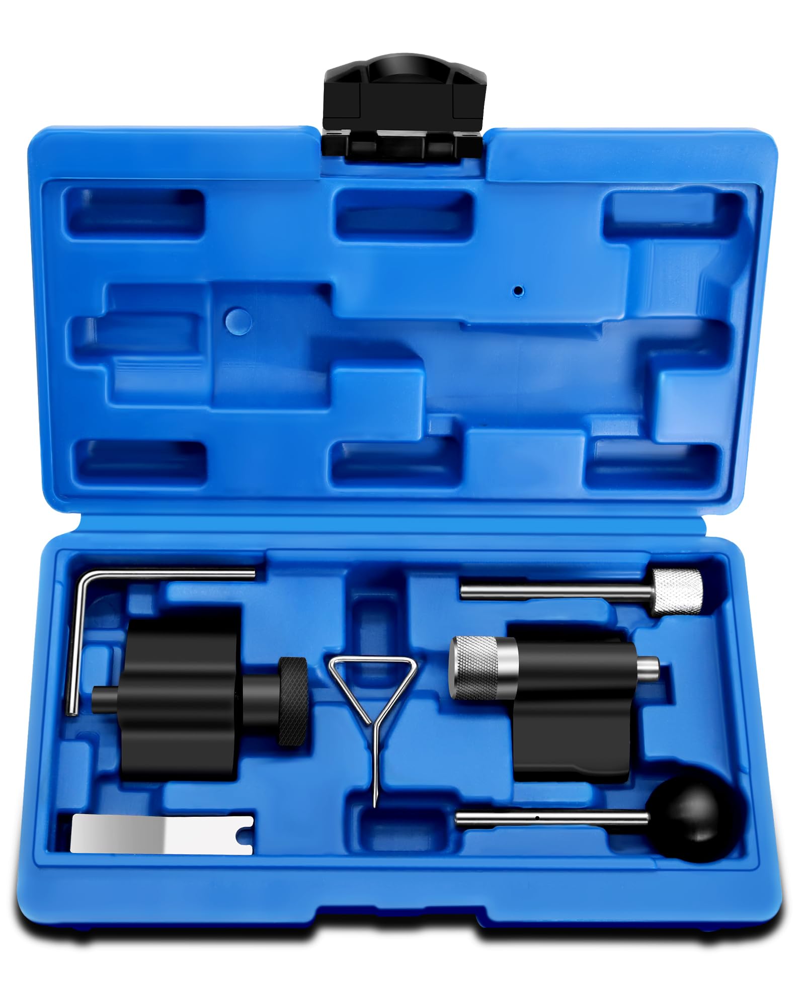 RUIZHI 7pcs Kit Calage Distribution - Outils de Calage Distribution pour Courroie de Moteur - Compatible avec Moteur VW 1.2, 1.4, 1.6, 1.9, 2.0 TDI SDI, Outils d'arbre à Cames avec Boîte à Outils