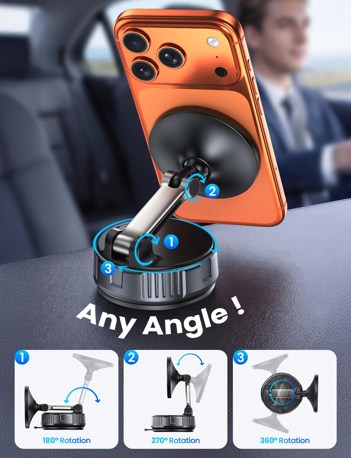 LOXP Supporto per auto MagSafe, supporto per telefono per aspirapolvere per