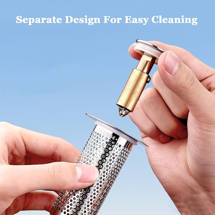 Amazon.co.jp: BluFied 2個セット 洗面台 ポップアップ 排水栓