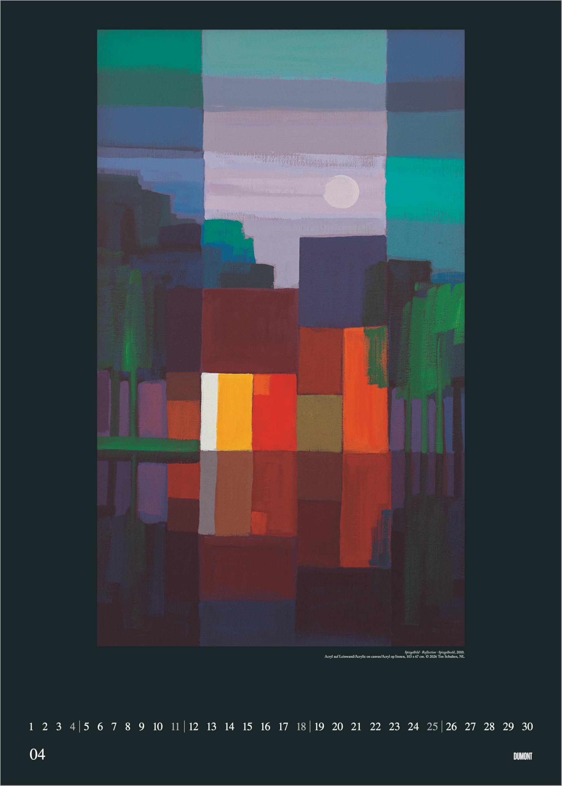 Ton Schulten 2027: Kunstkalender 50x70 cm mit farbenstarken Landschaftsmosaiken und sprachneutralem Kalendarium