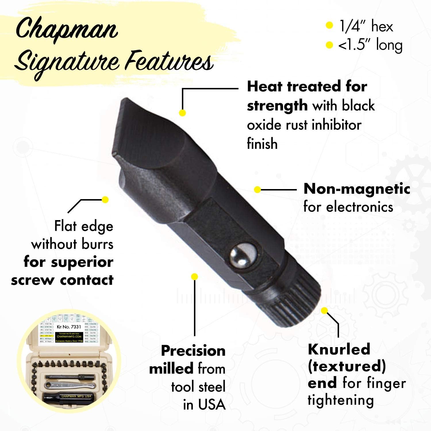 Exсluѕіvе Dіѕсоunt 90% Prісе Chapman MFG 7331 All-Purpose Standard Screwdriver Set - Includes Phillips, SAE Allen Hex & Slotted/Flathead Bits, Complete Set Offers 24 USA Made Insert Bits + Mini Ratchet Hand Tool (Desert Tan Case) Exсluѕіvе Sресіаl Chapman MFG 7331 All-Purpose Standard Screwdriver Set - Includes Phillips, SAE Allen Hex & Slotted/Flathead Bits, Complete Set Offers 24 USA Made Insert Bits + Mini Ratchet Hand Tool (Desert Tan Case)