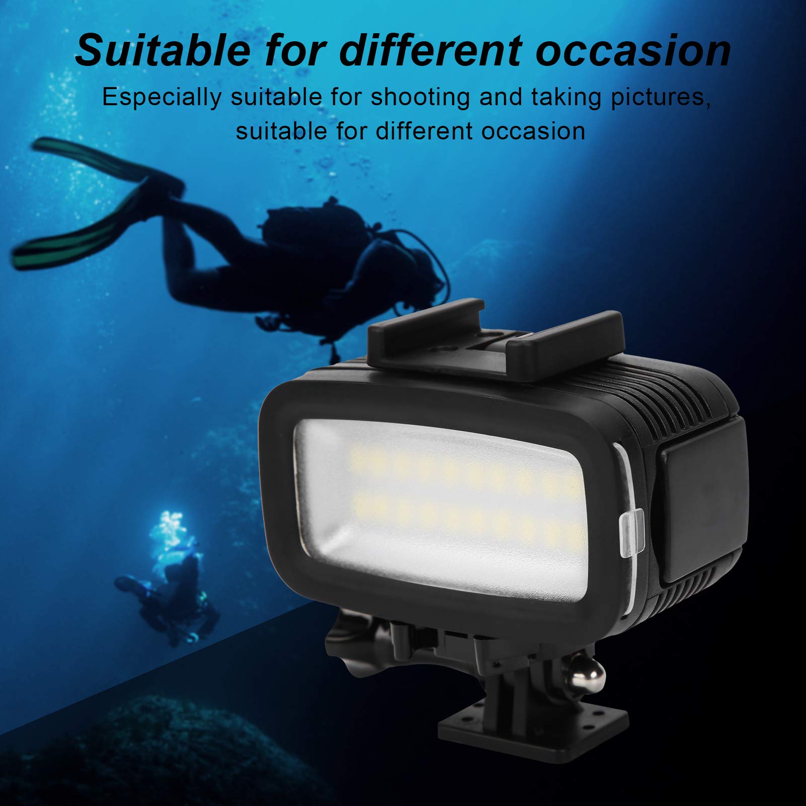 PUSOKEI 7 Zoll LED-Lichtleiste - 40 M Unterwasserlichter Tauchlicht, Wasserdichtes LED-Fülllicht, Wasserdichtes LED-Videolicht 5500 K für Unterwasseraufnahmen, Unterhaltung Usw