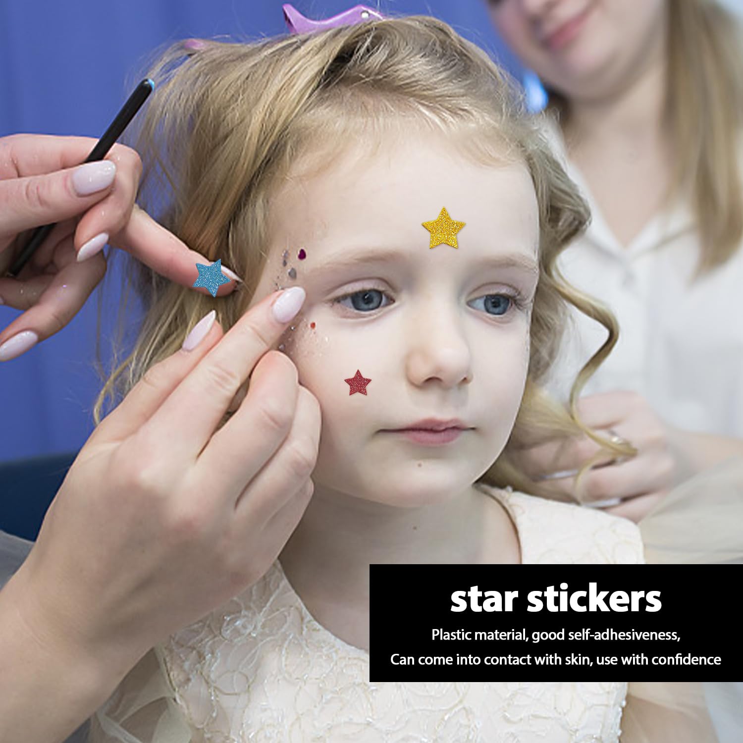 Lot de 180 autocollants à paillettes - Étoiles à cinq branches - Décoration de fête pour enfants - 20 g