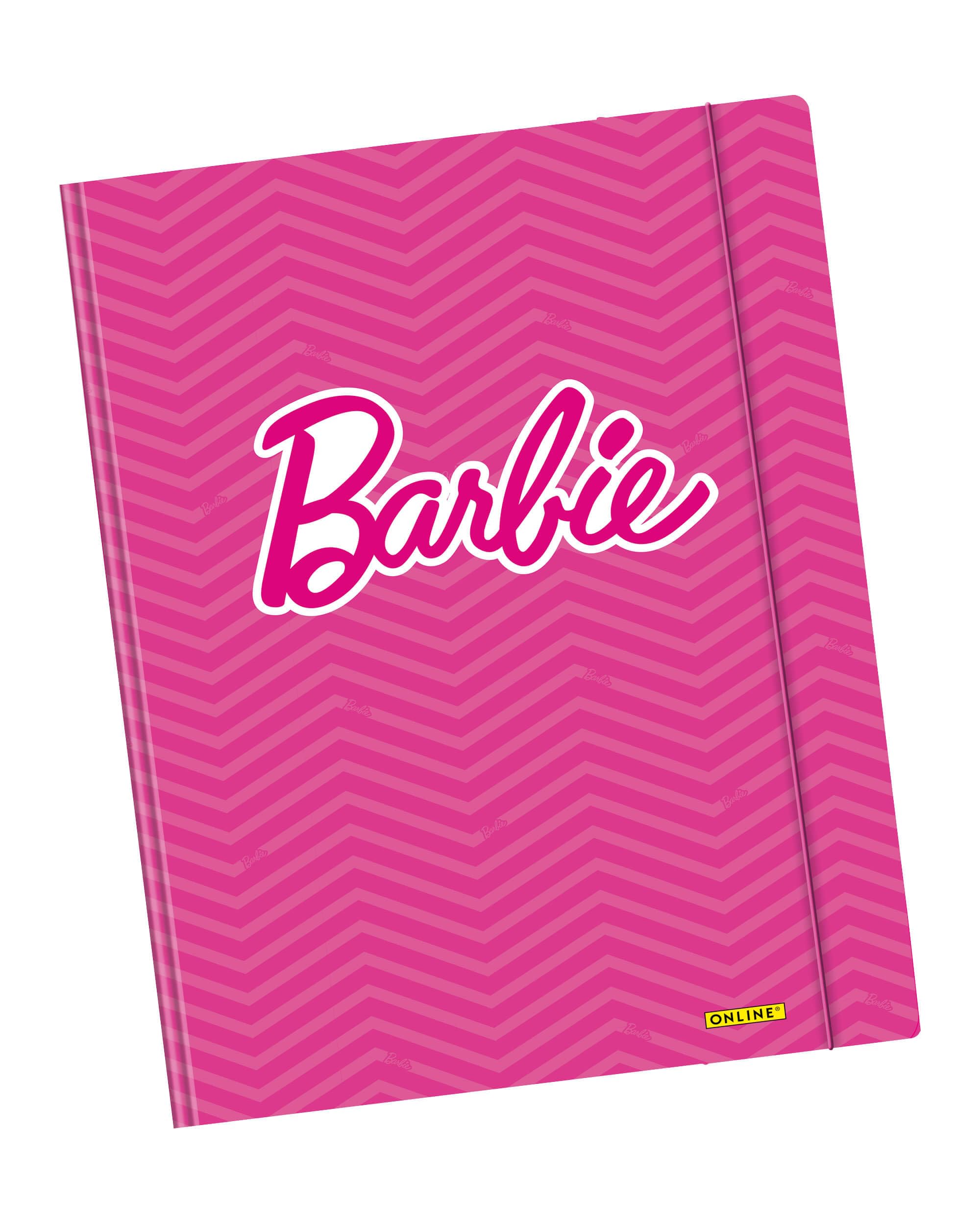 Online Barbie A4 Portfolio Folder I Organiser in Great Barbie Designs I Cardboard Folder I School Folder with Elastic Band & Inner Flaps I A4 Art Folder or Notebook Folder for School