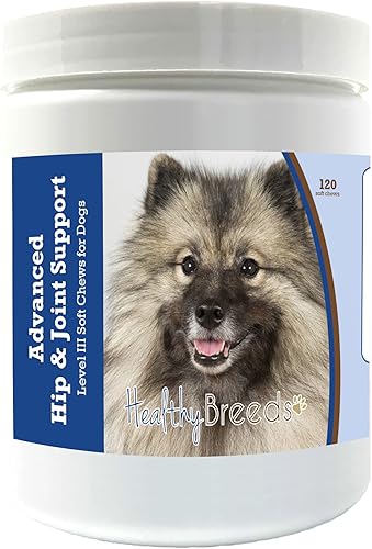 Healthy Breeds Keeshonden Advanced Hip & Joint Support Level III - Masticables suaves para perros, promueve una vida activa y cómoda con