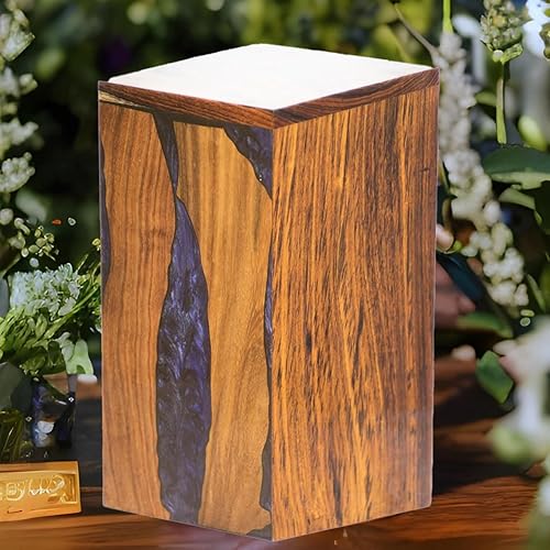 Miniatura 2 de Urna de resina epoxi azul palisandro para cenizas, urna grande para cenizas humanas, urna de cremación para cenizas  Urna funeraria para columbario