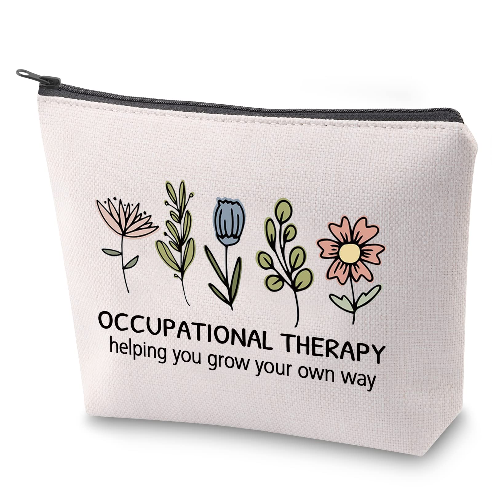 ZJXHPO Occupational Therapist Appreciation Gift OT Survival Kit Occupational Therapy Helping You Grow Your Own Way Makeup Bag With Zipper (OT Way)