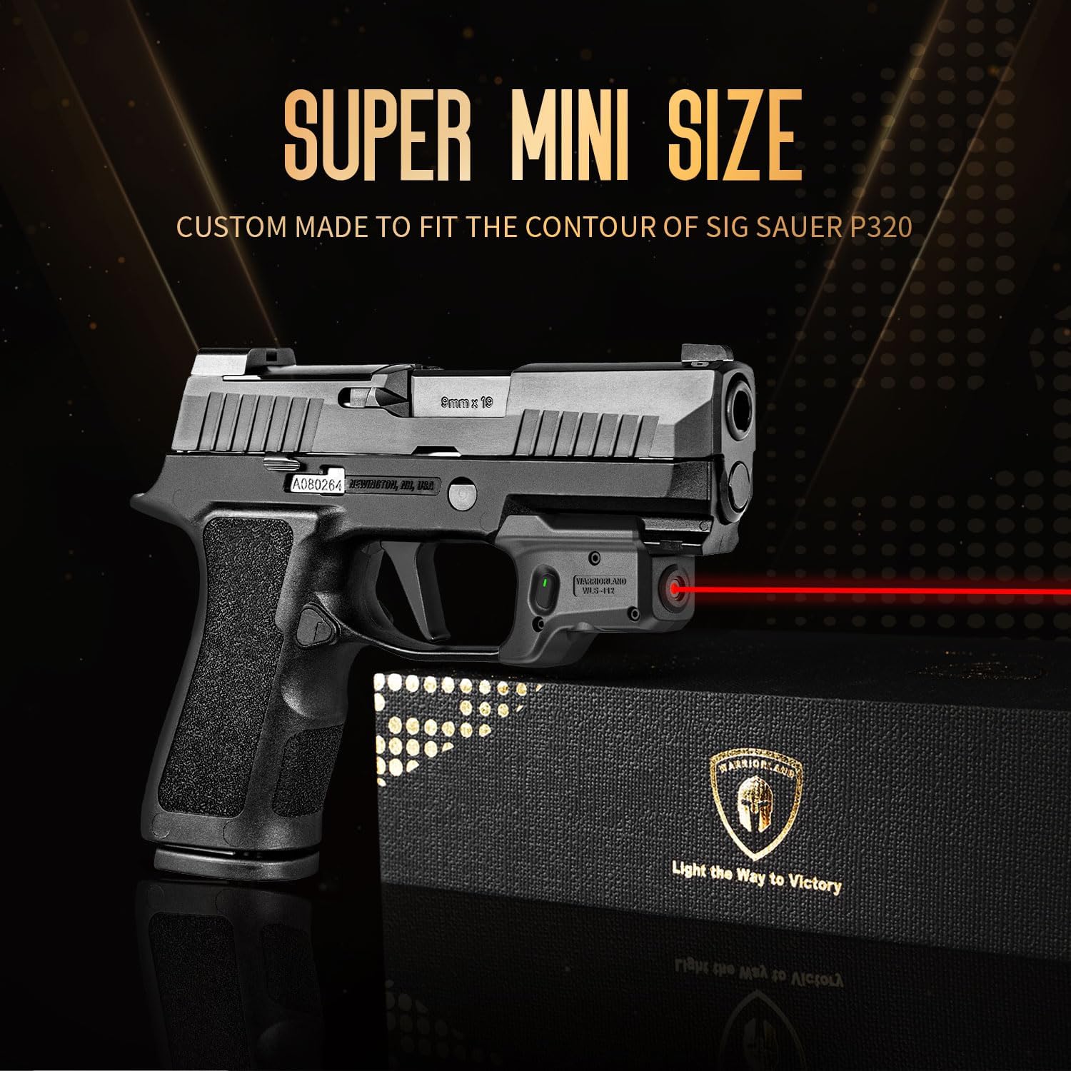 WARRIORLAND Red Laser Sight Fit P320 Compact M18 & Fullsize M17 with Kydex IWB Holster, First Red Beam Sight with Power Indicator, WLS-112 w/ P320 Holster