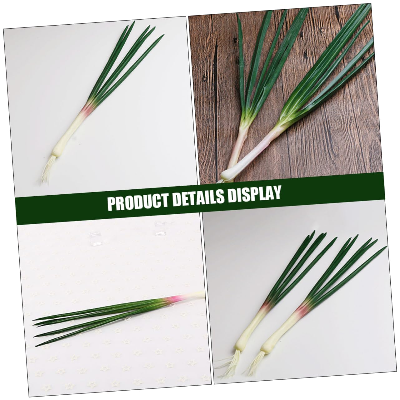 GARVALON 3pcs Realistic Artificial Onion Model Lifelike PU Vegetable Decoration for Home Display Kitchen Props and Artist Use Faux Scallions