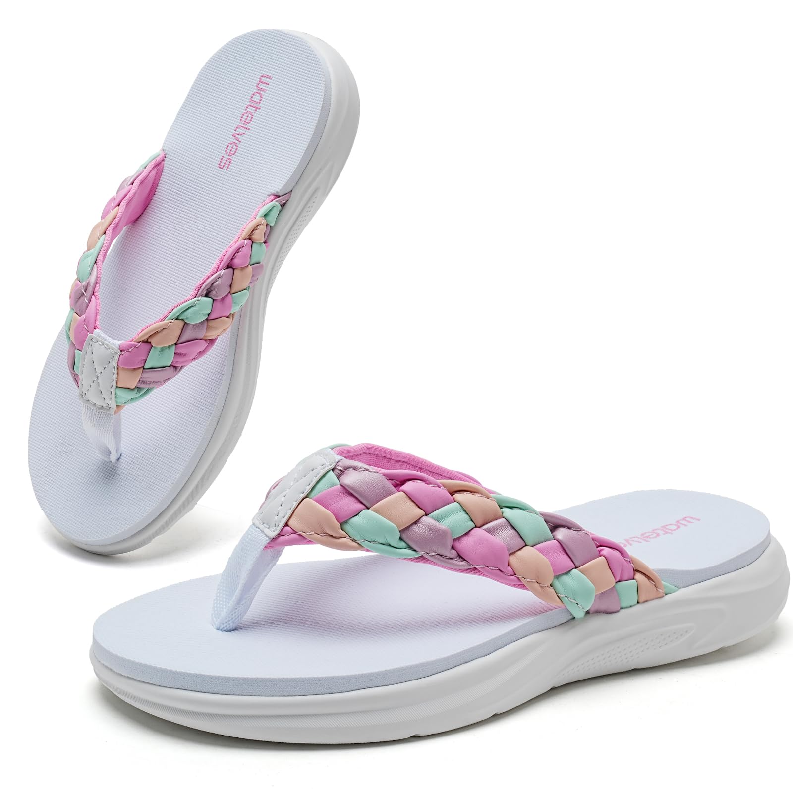 WateLves Flip Flops Kinder Zehentrenner Mädchen Badelatschen mit dicken Sohlen Sommer Strand und Pool Rutschfeste Zehensandalen