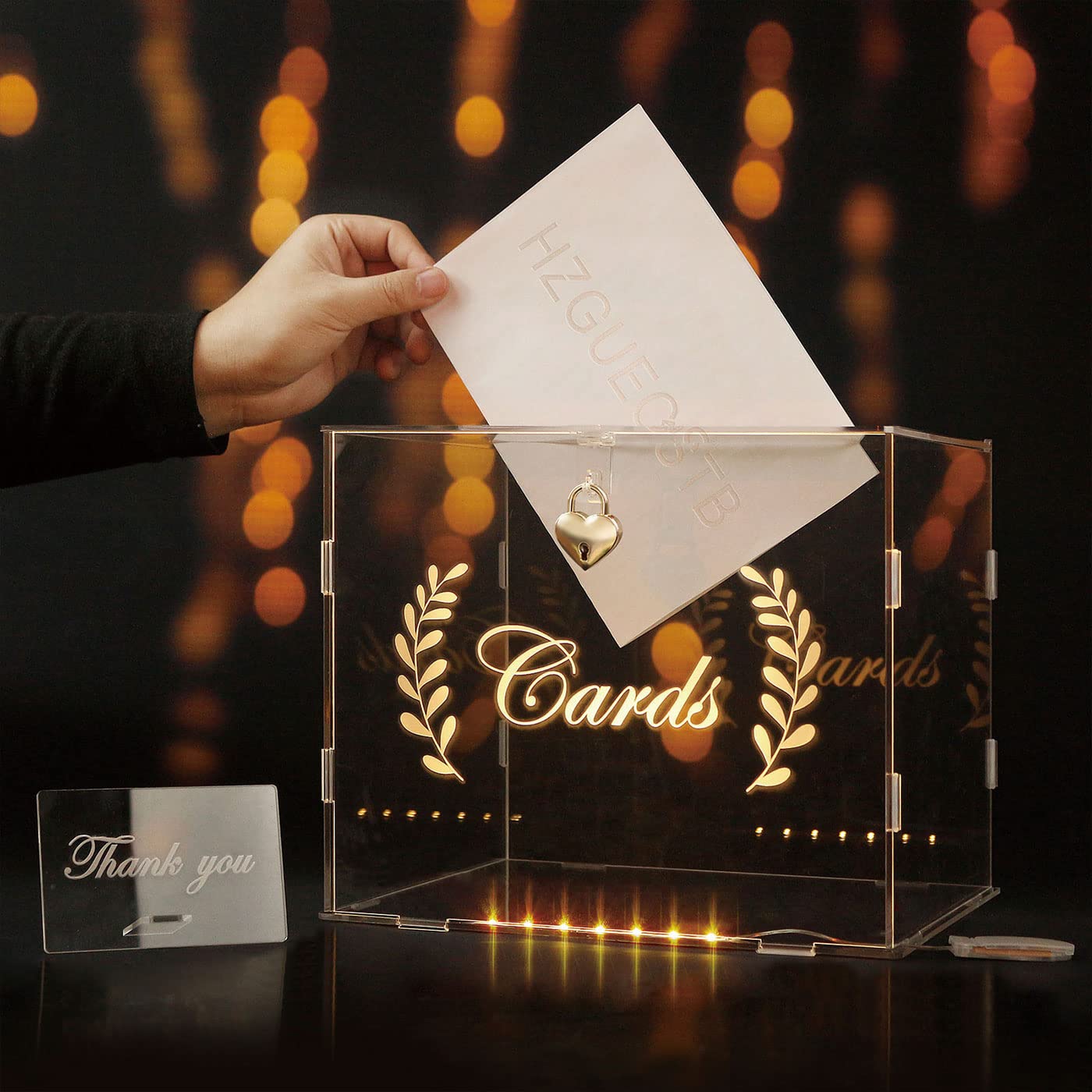 Boîte à cartes de mariage cadeau idéal pour urne d'argent DIY