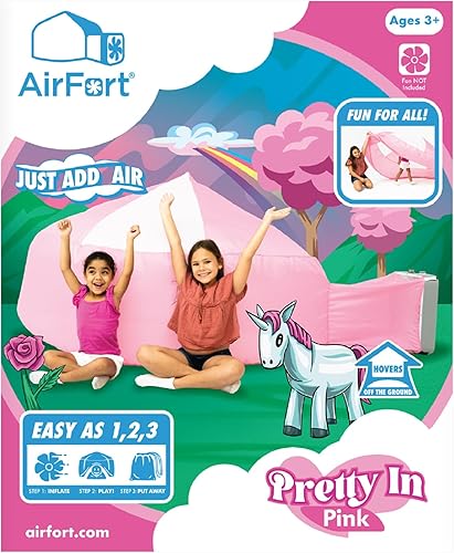 Miniatura 2 de The Original AIR FORT Build A Fort in 30 Seconds, Fuerte inflable para niños (Pretty in Pink)