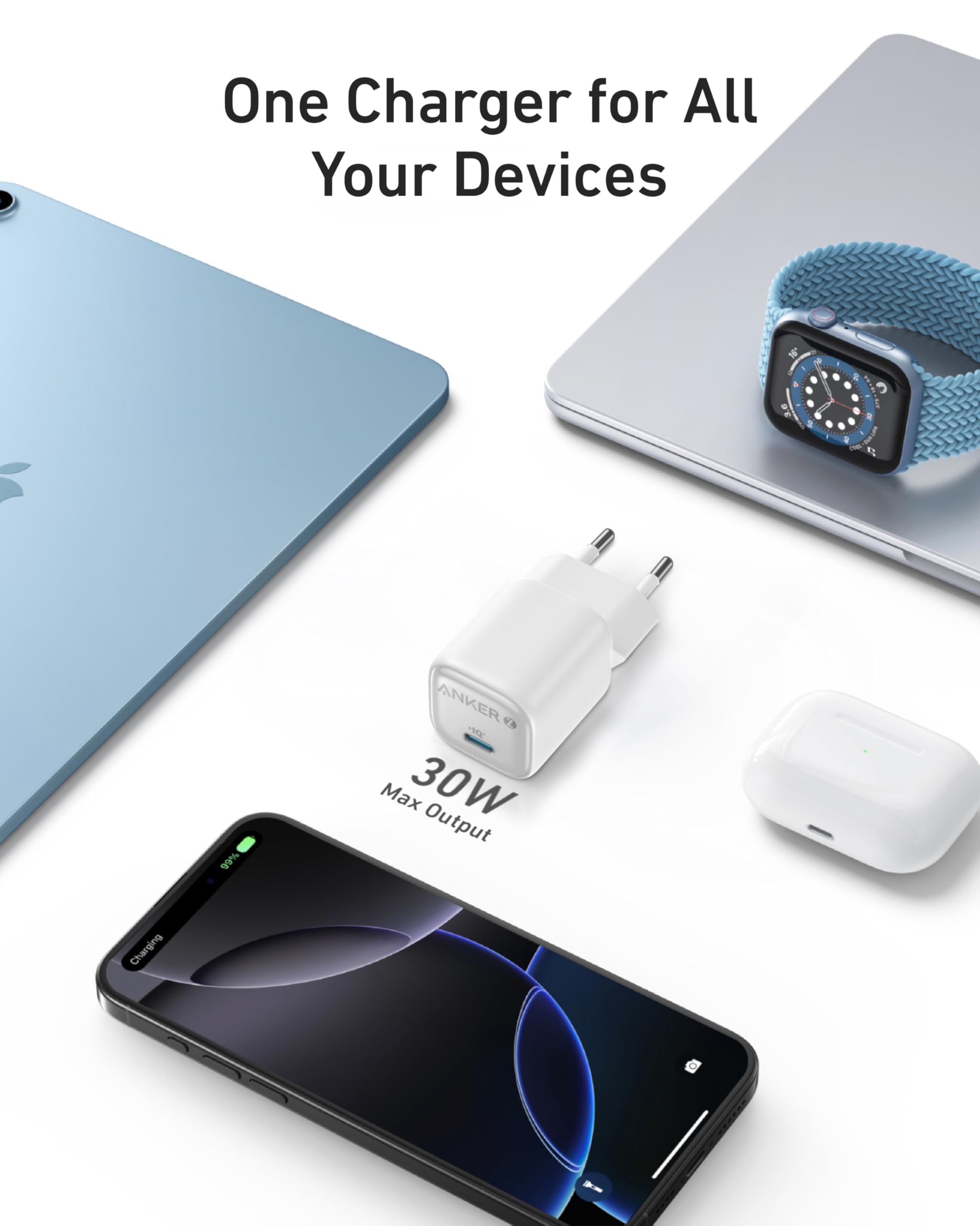 Anker Zolo Chargeur GaN Compact USB-C 30W