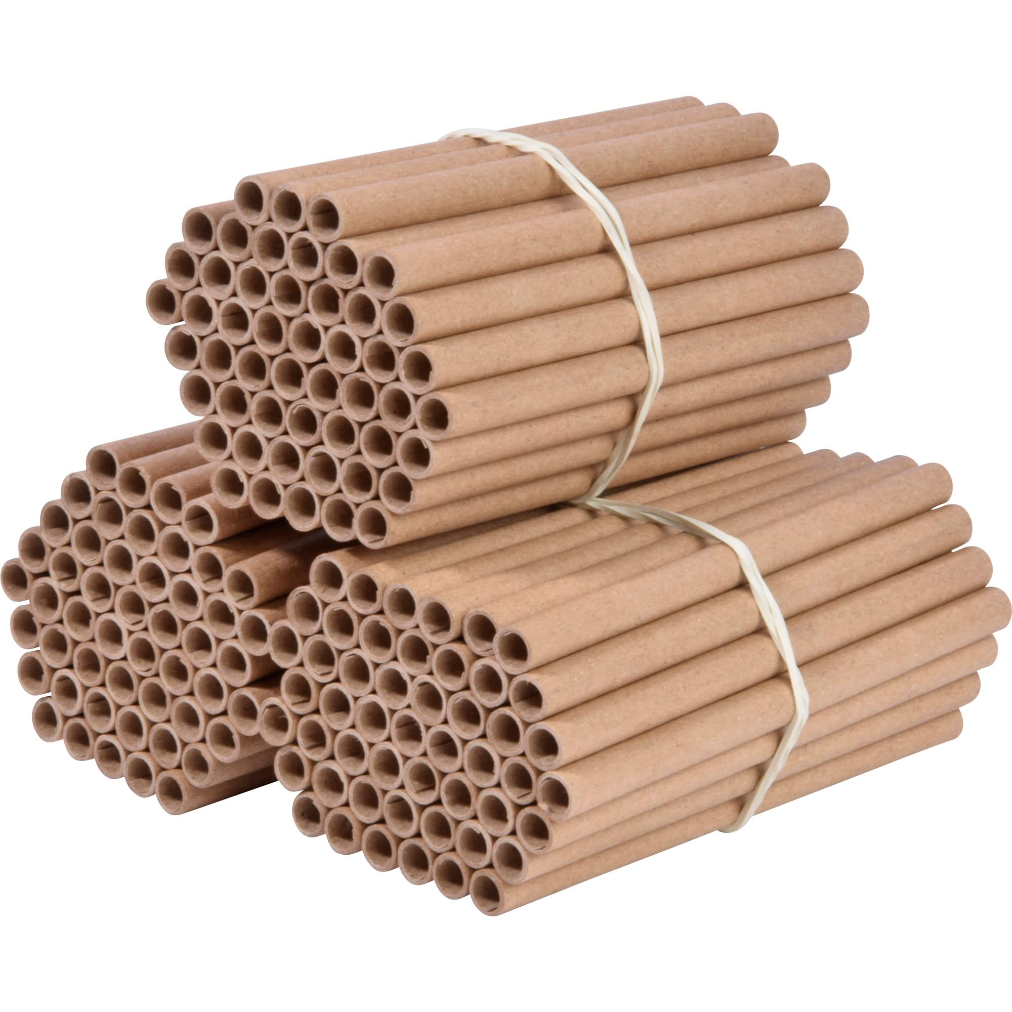 dobar® 22890e Pappröhrchen 450er Set - Füllung für Bienenhotels aus 100% recyceltem Altpapier - Wildbienen Nisthilfen Papphülsen Made in Germany - inkl. Wildblumenmischung - Ø8 Ø6 Ø4 mm & 12 cm lang