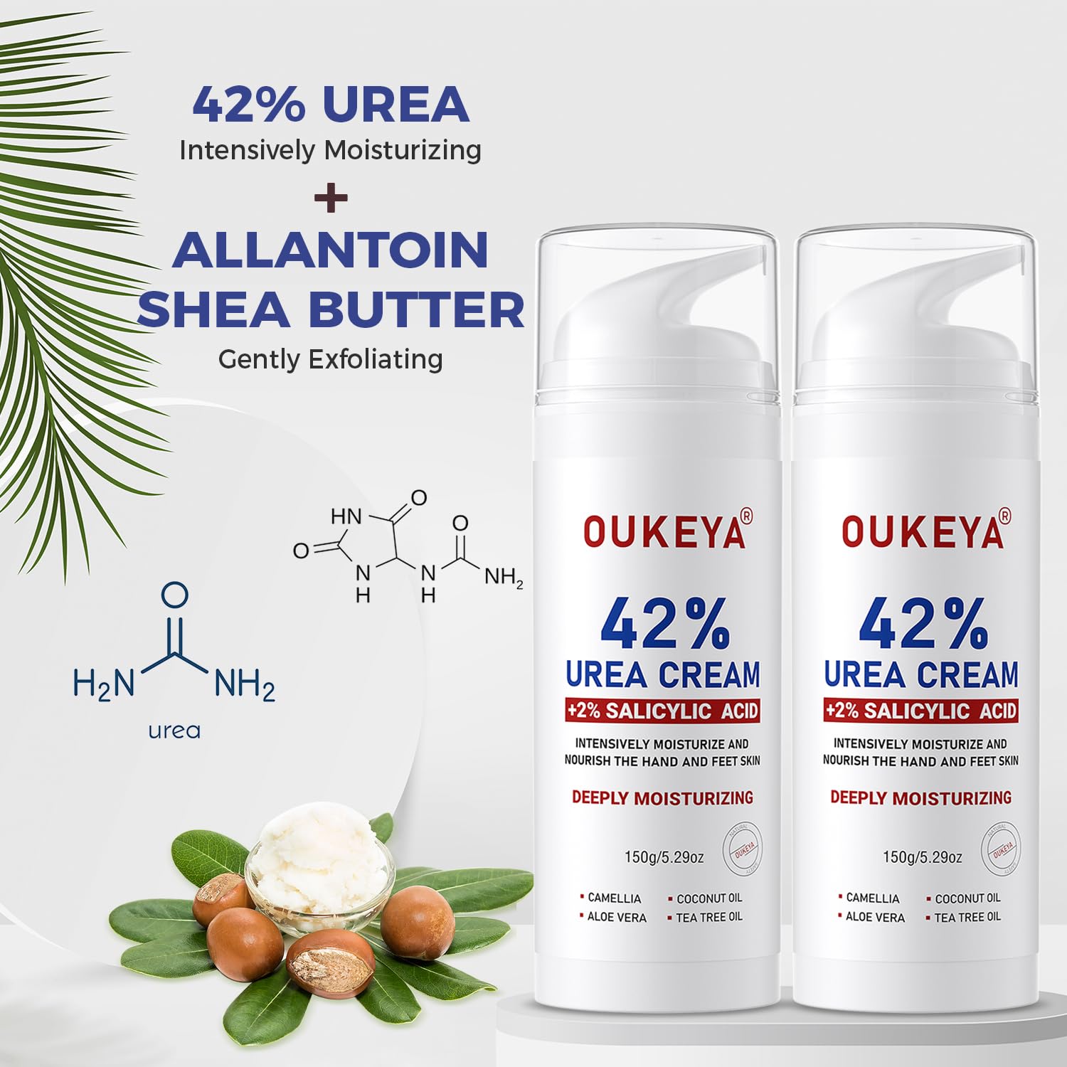 OUKEYA Urea Cream 42% plus Salicylic Acid 2% Intensive Repair Treatment for Cracked Skin on Hands Heels, Elbows - Image 4