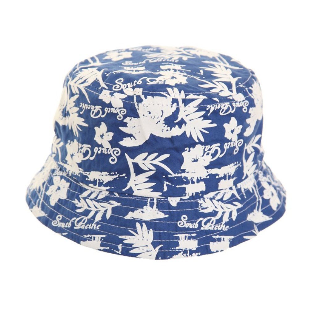 Jmc Trading Company Boys Blue Reversible Bush Hat With Surf Style Print