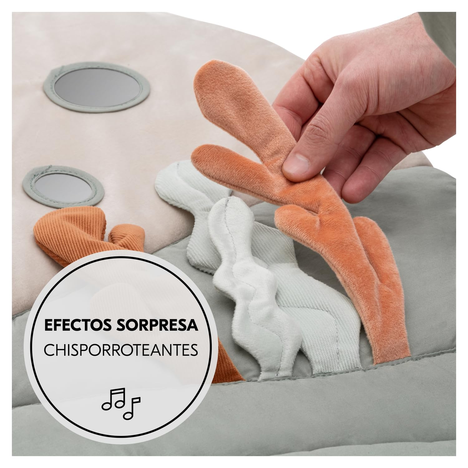 hauck Parque Infantil Bebe Relax N Watch con Arco de Actividades, Gimnasio Bebe Montessori, Manta Actividades Bebe Plegable con Espejos, Animales, Crujidos, Gris
