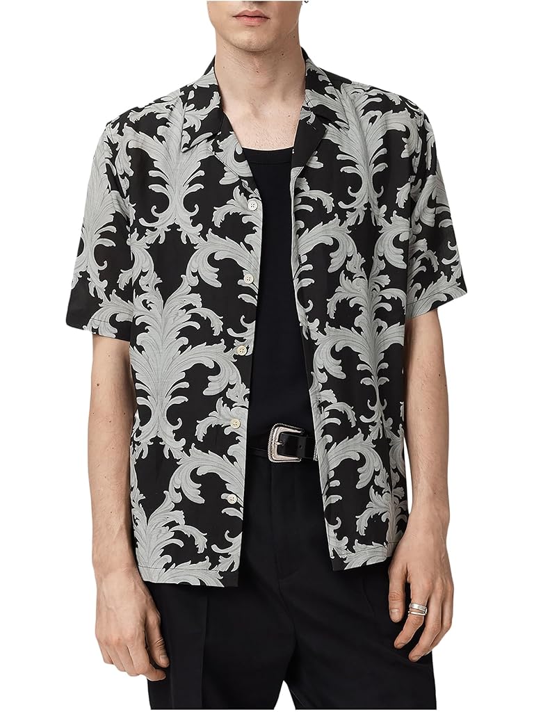 Black AllSaints Motif Short Sleeve Shirt