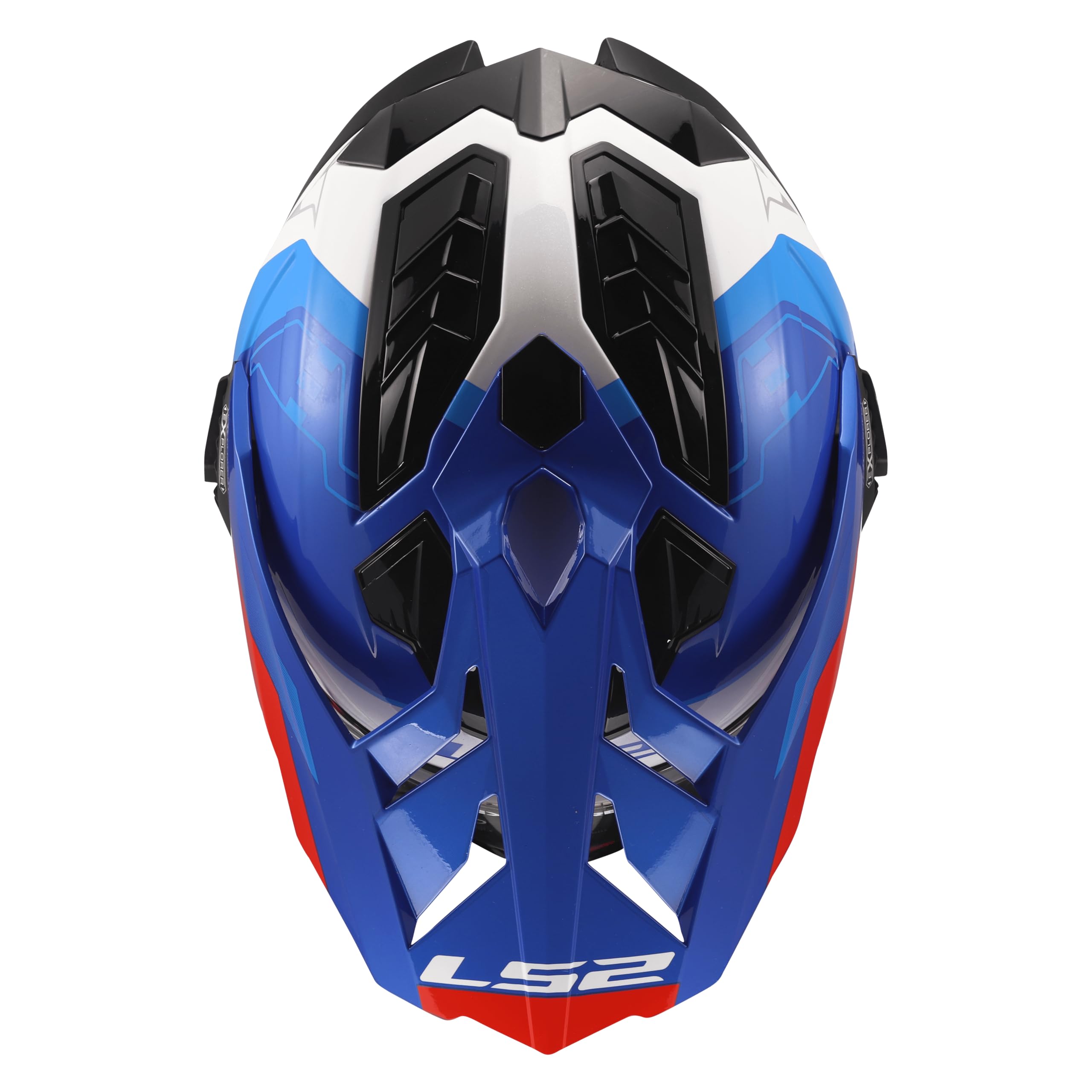 LS2, Casco Moto Cross EXPLORER HEXA White Blue Red, M