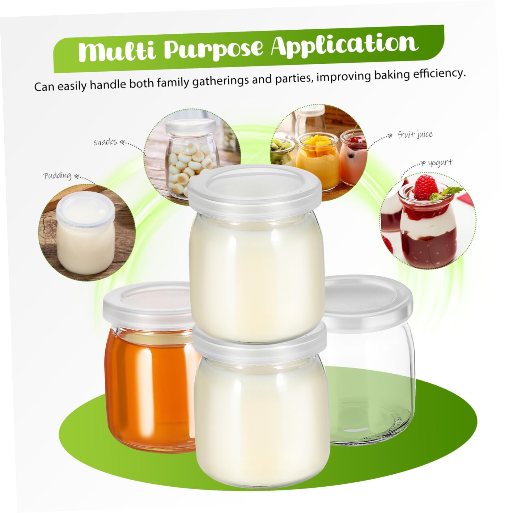 Cabilock 12 Stück Puddinggläser mit Deckel Hitzebeständige Glasbehälter für Joghurt Marmelade Desserts Stapelbar Luftdicht Verschließbar für Party Babybrei und Backen