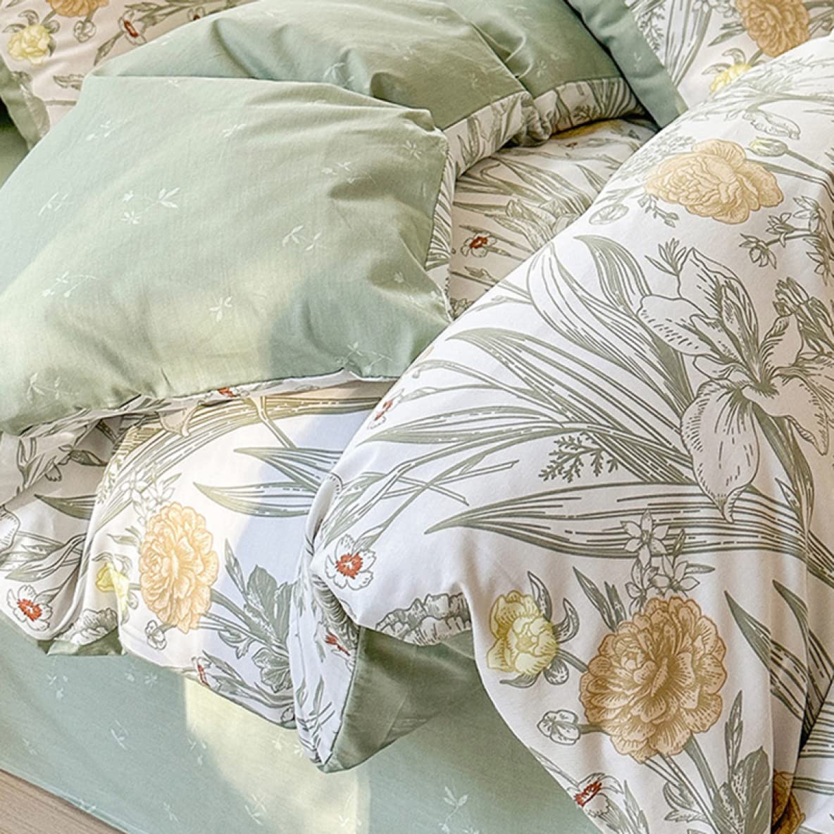 Amazon｜掛け布団カバー 綿100% 3点セット 150*200a*3 花柄 掛けカバー